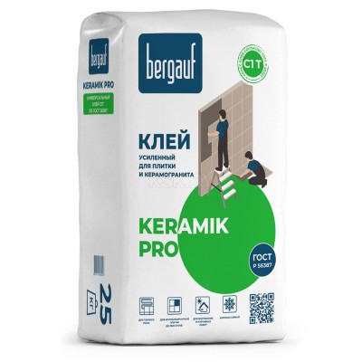 Клей Бергауф Керамик Про, усиленный, 25 кг, Keramik Pro для плитки