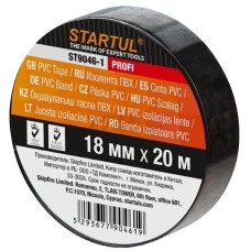 Изолента ПВХ 18 мм 20 м черная STARTUL Profi 